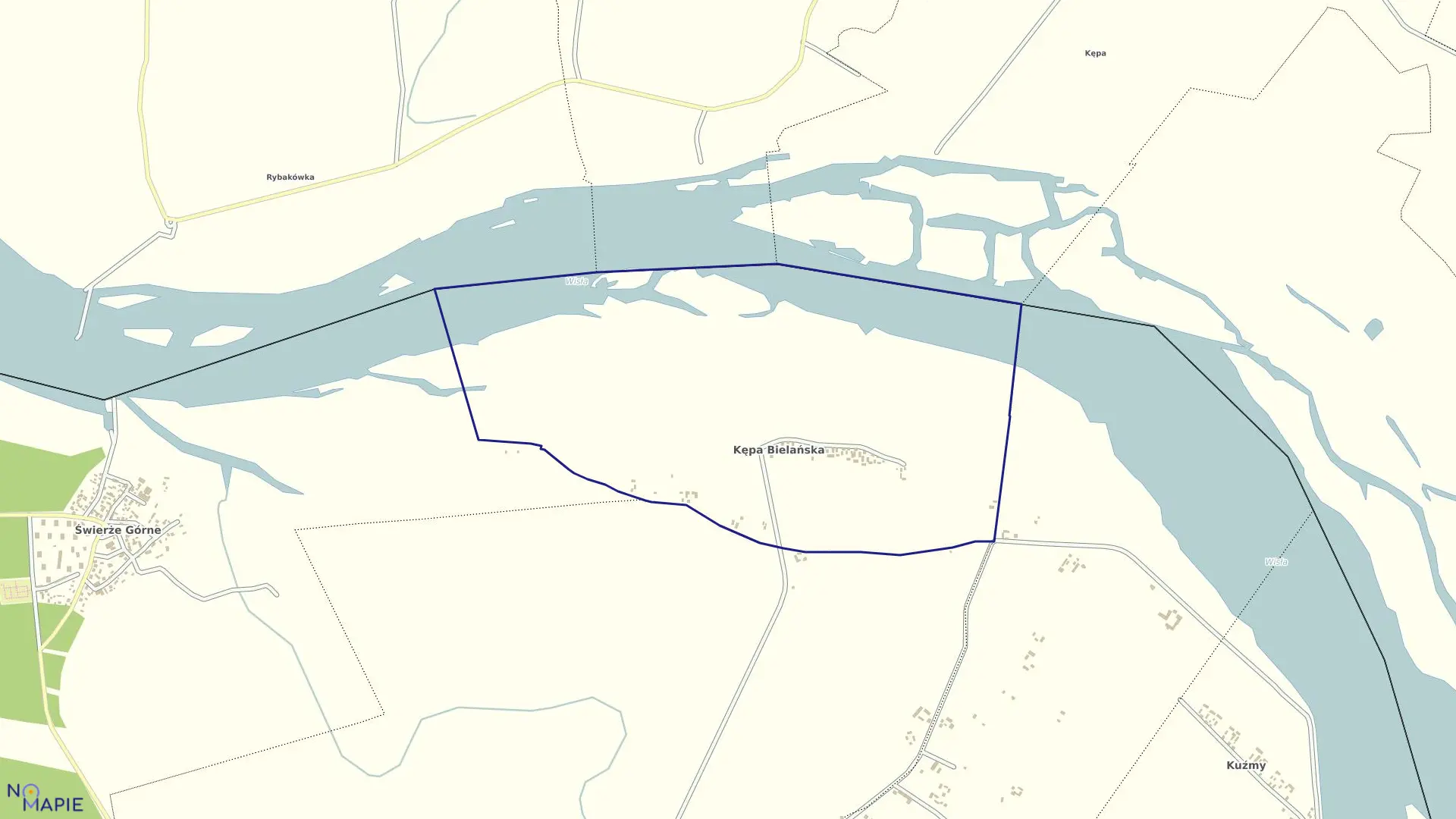 Mapa obrębu Kępa Bielańska w gminie Kozienice